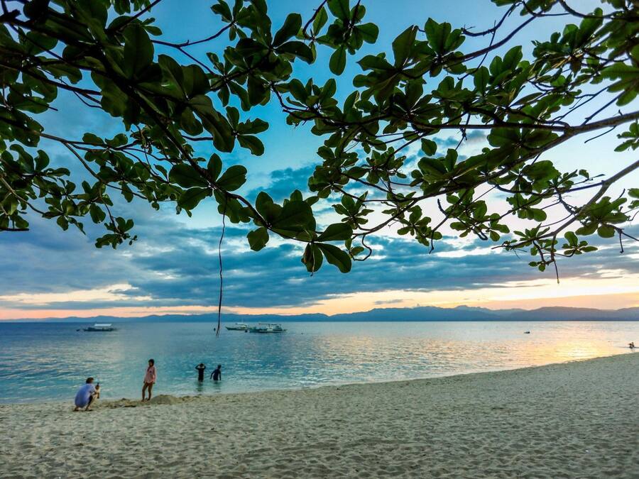 On the beach, beach cabanas