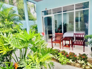 Dreibettzimmer, Gartenblick | Blick vom Balkon