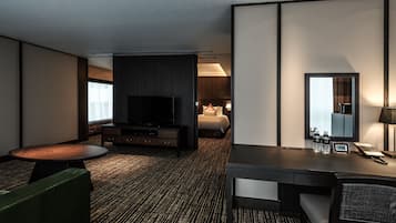 套房, 非吸煙房 (Club Loung,2 Semi Double Beds, 65 sqm) | 客廳 | 平面電視、DVD 播放機