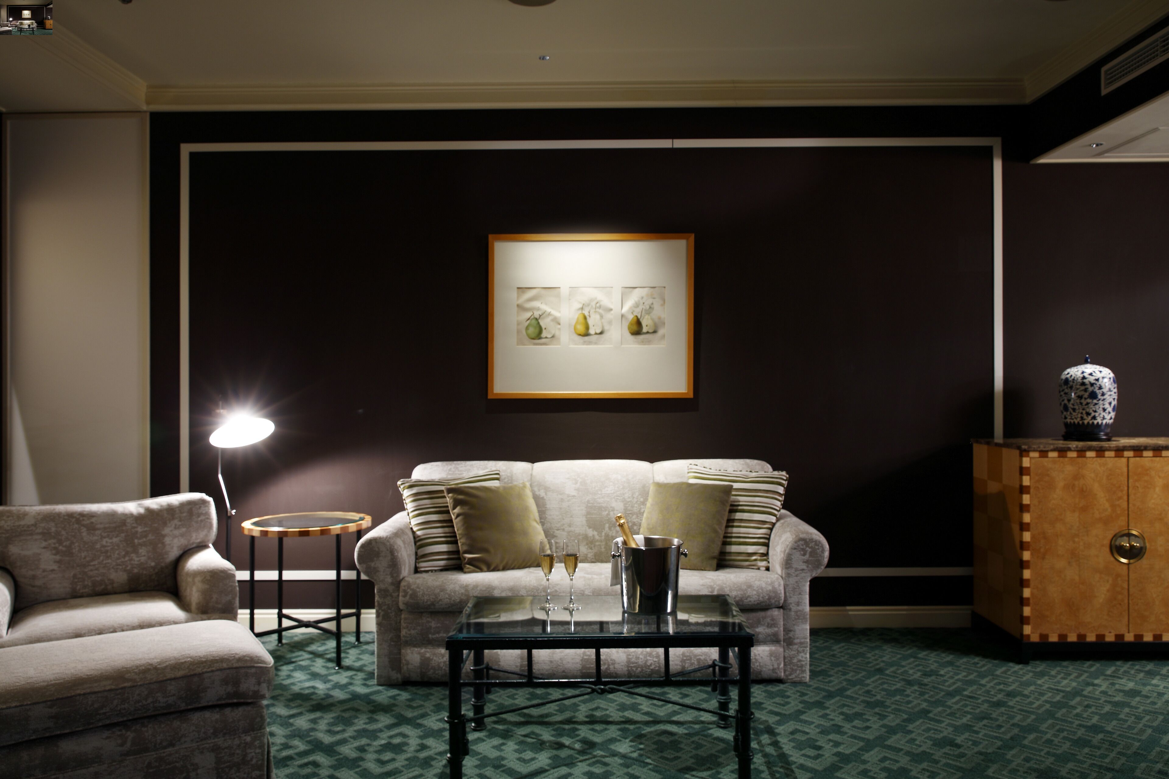 classical deluxe twin room, 56 sqm, 2 double beds, non smoking | living area | flat-screen tv, dvd player