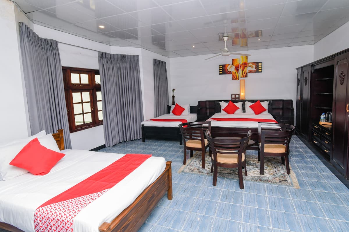 Family Room | Premium bedding, down comforters, desk, WiFi (free)