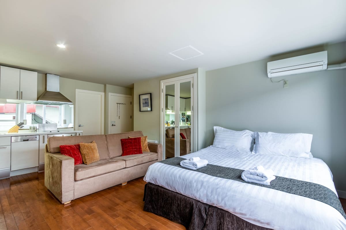 Studio Apartment with Fireplace (Main Floor) | 1 bedroom, iron/ironing board, rollaway beds, free WiFi