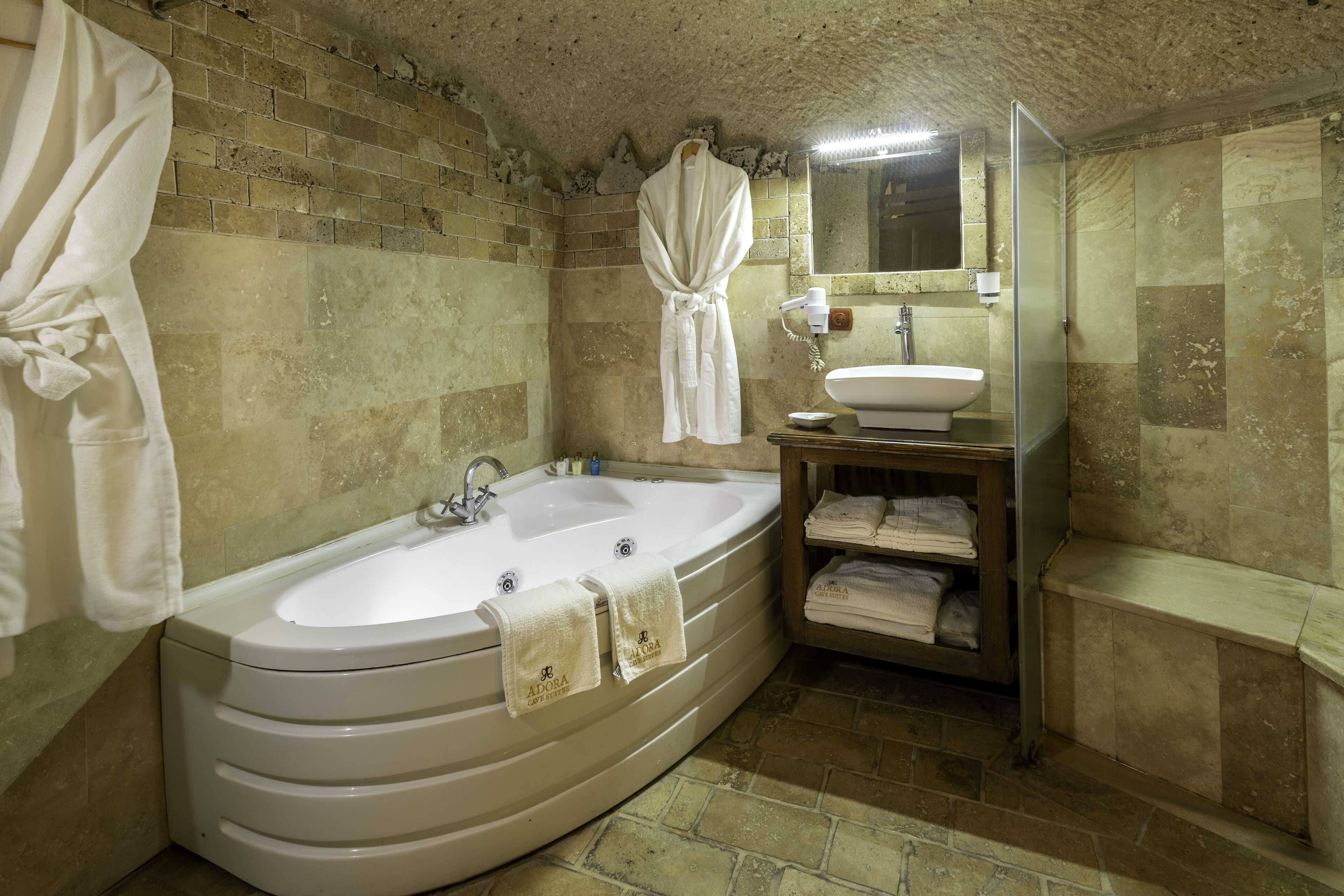 honeymoon suite | bathroom | shower, free toiletries, hair dryer, slippers