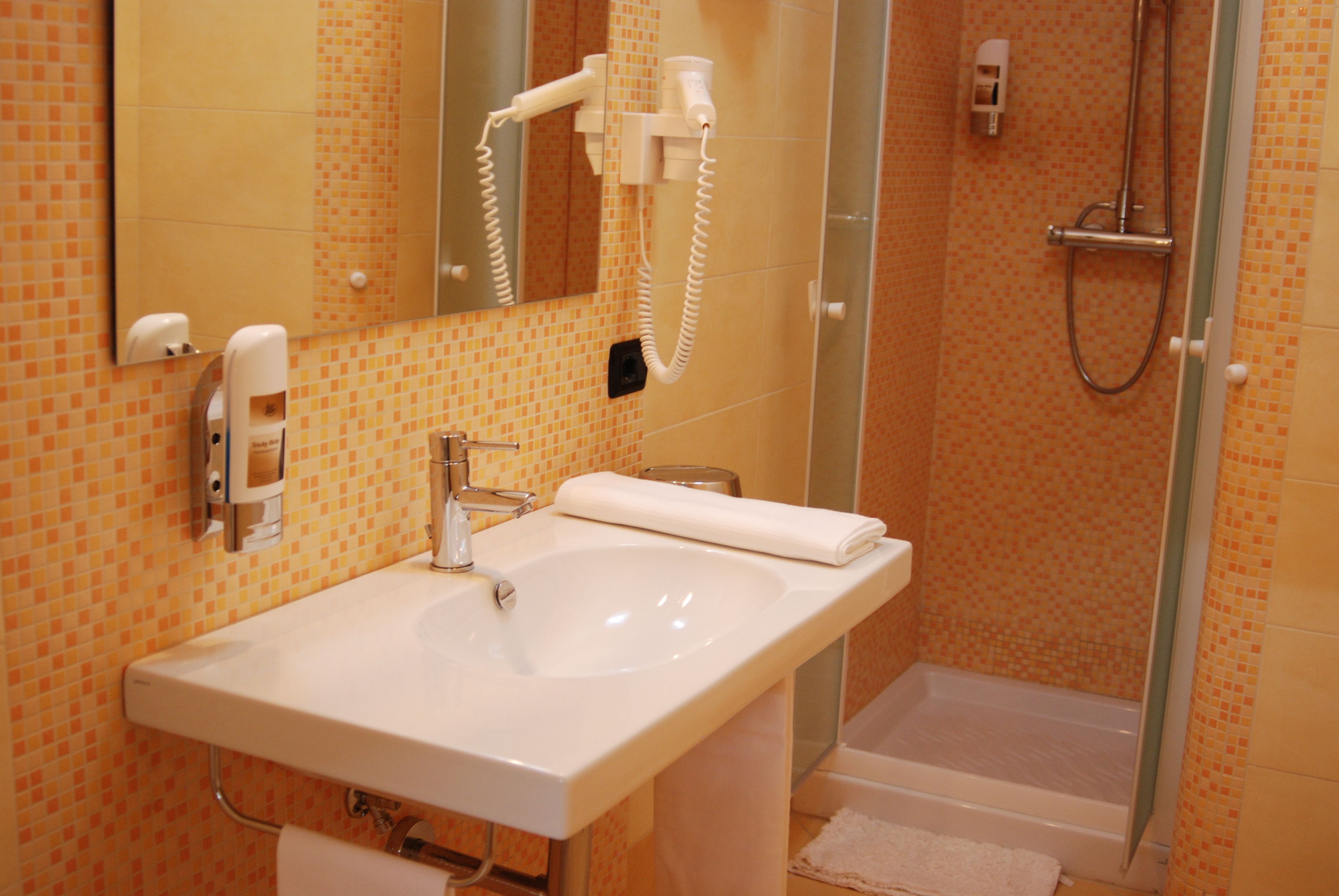 eco-friendly toiletries, hair dryer, bidet, towels