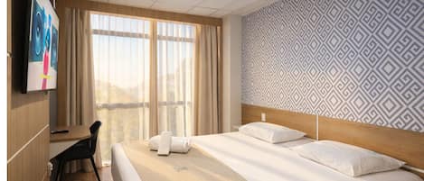 Habitación de lujo | Sábanas de algodón egipcio, ropa de cama de alta calidad, minibar