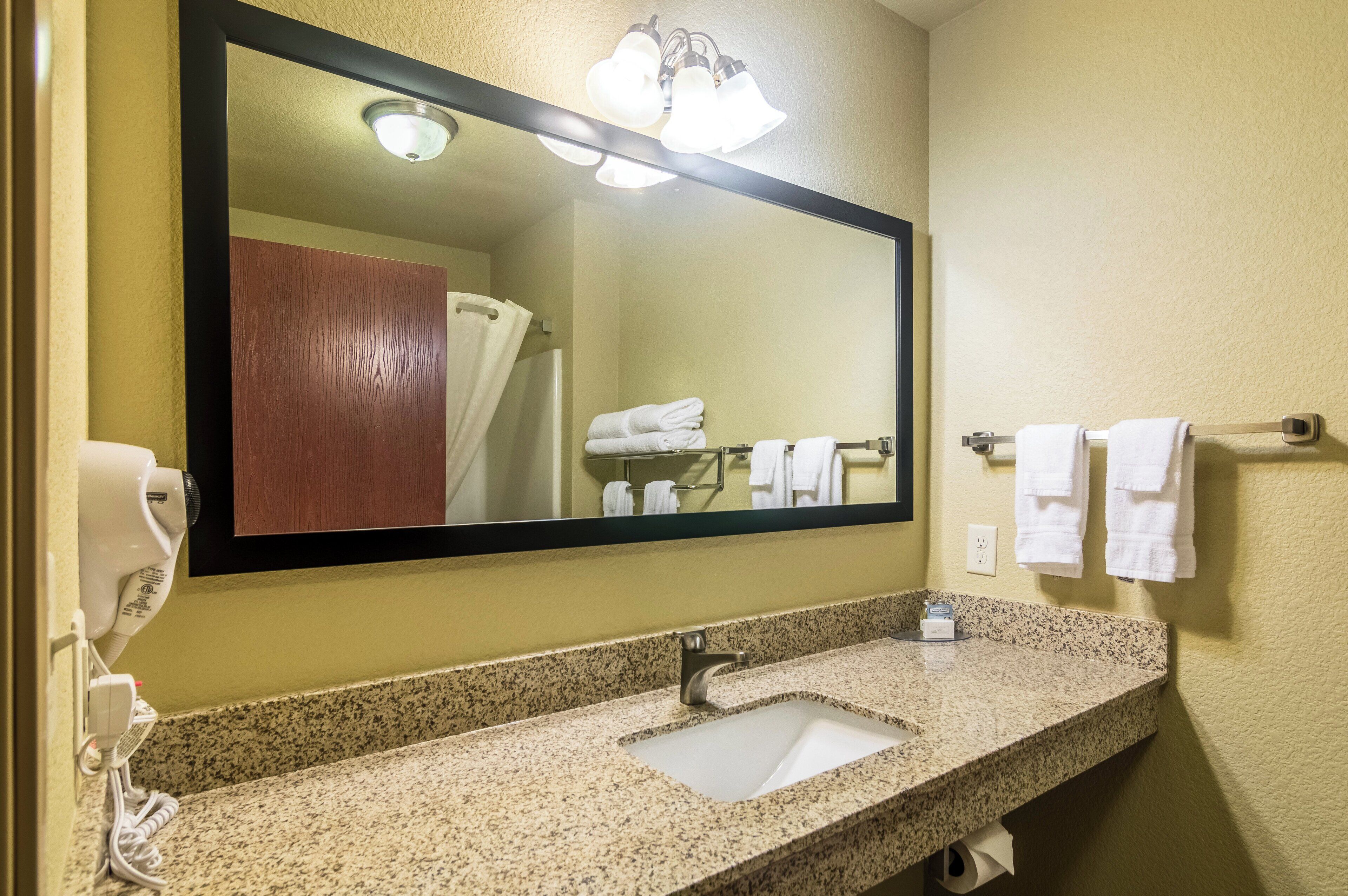 free toiletries, hair dryer, towels, soap