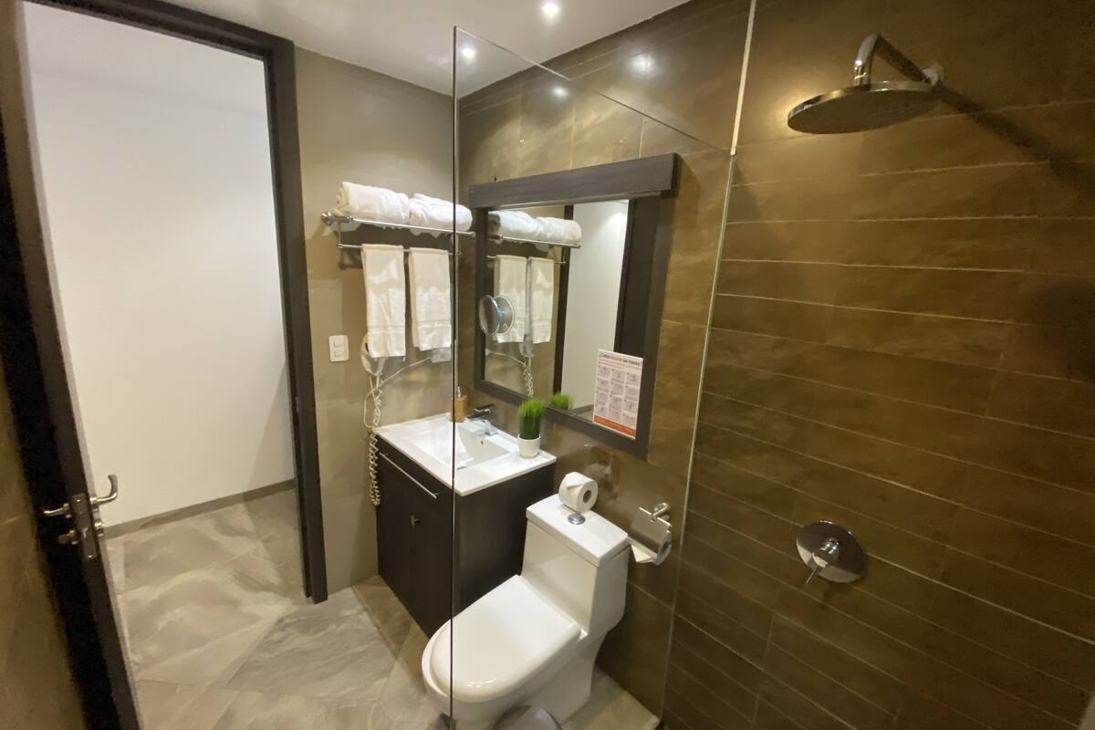 premium suite, 1 bedroom, ocean view | bathroom | shower, free toiletries, hair dryer, towels