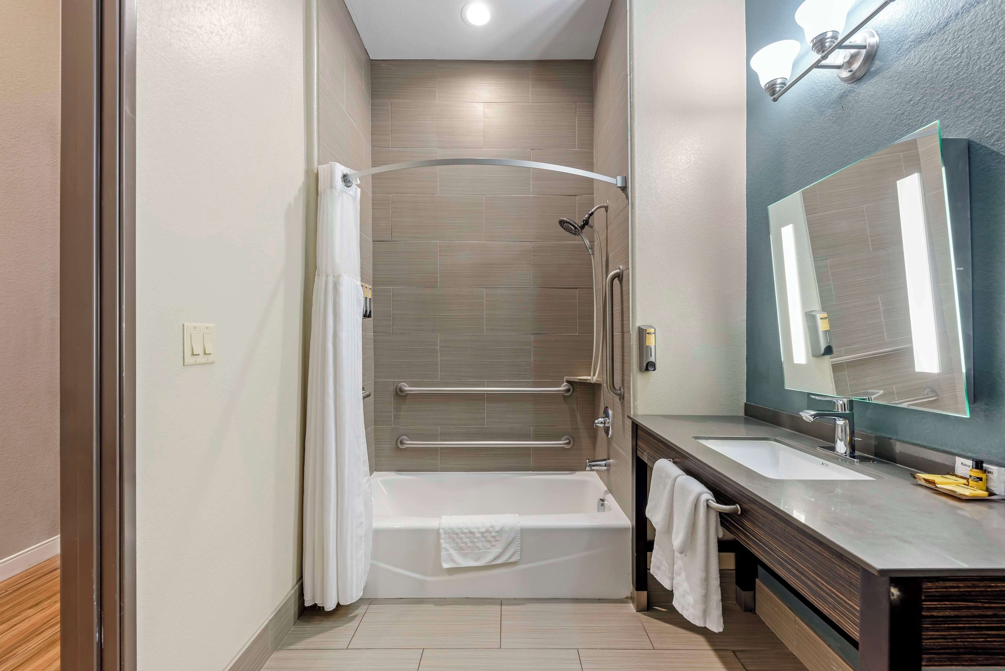 standard room, 2 queen beds, accessible, bathtub | bathroom | free toiletries, hair dryer, towels, soap