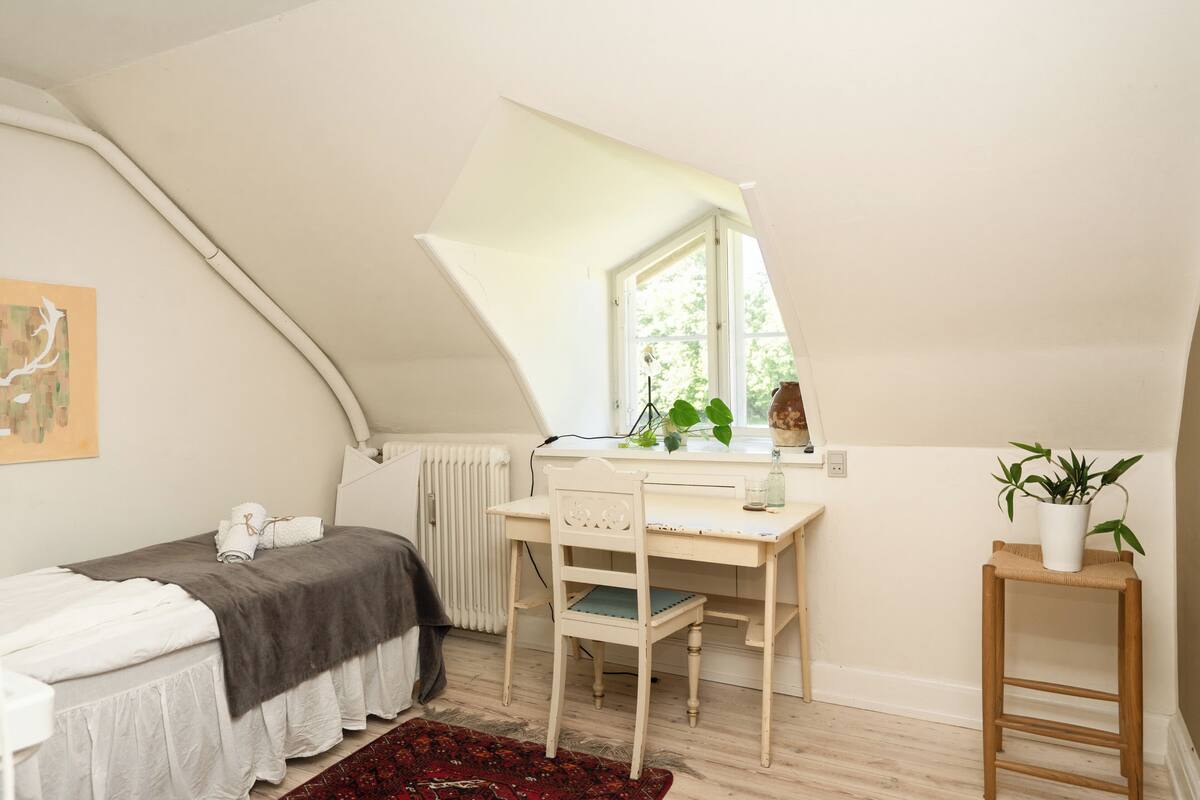 Premium eenpersoonskamer, 1 eenpersoonsbed, uitzicht op park, aan tuin | Een strijkplank/strijkijzer, babybedden (toeslag), gratis wifi