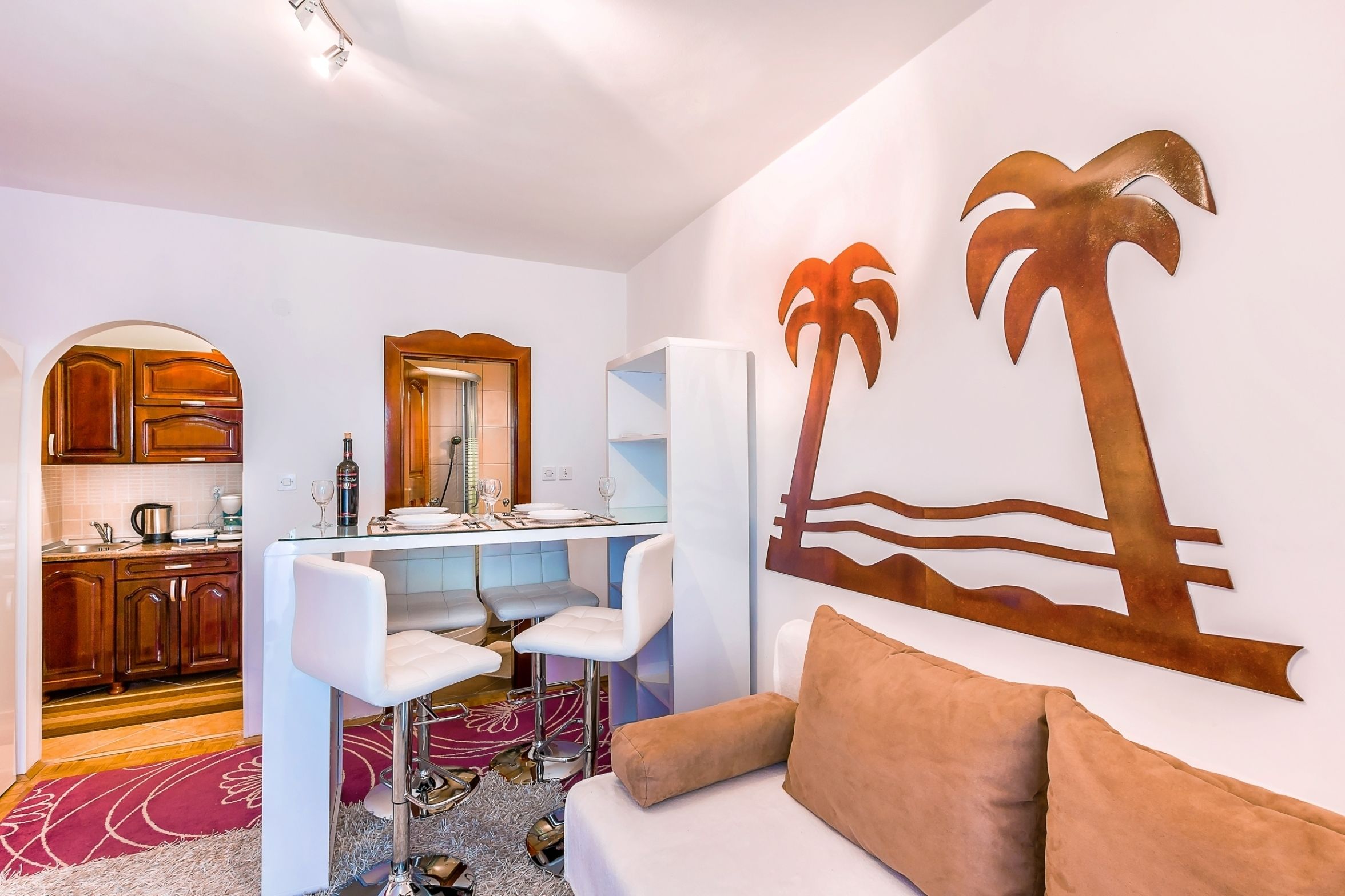 premium apartment, 1 bedroom, 2 bathrooms, sea view | in-room dining