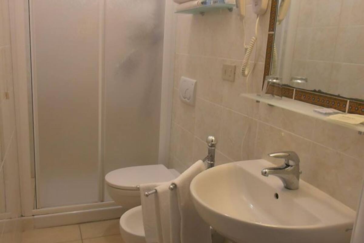 double or twin room | bathroom | shower, free toiletries, hair dryer