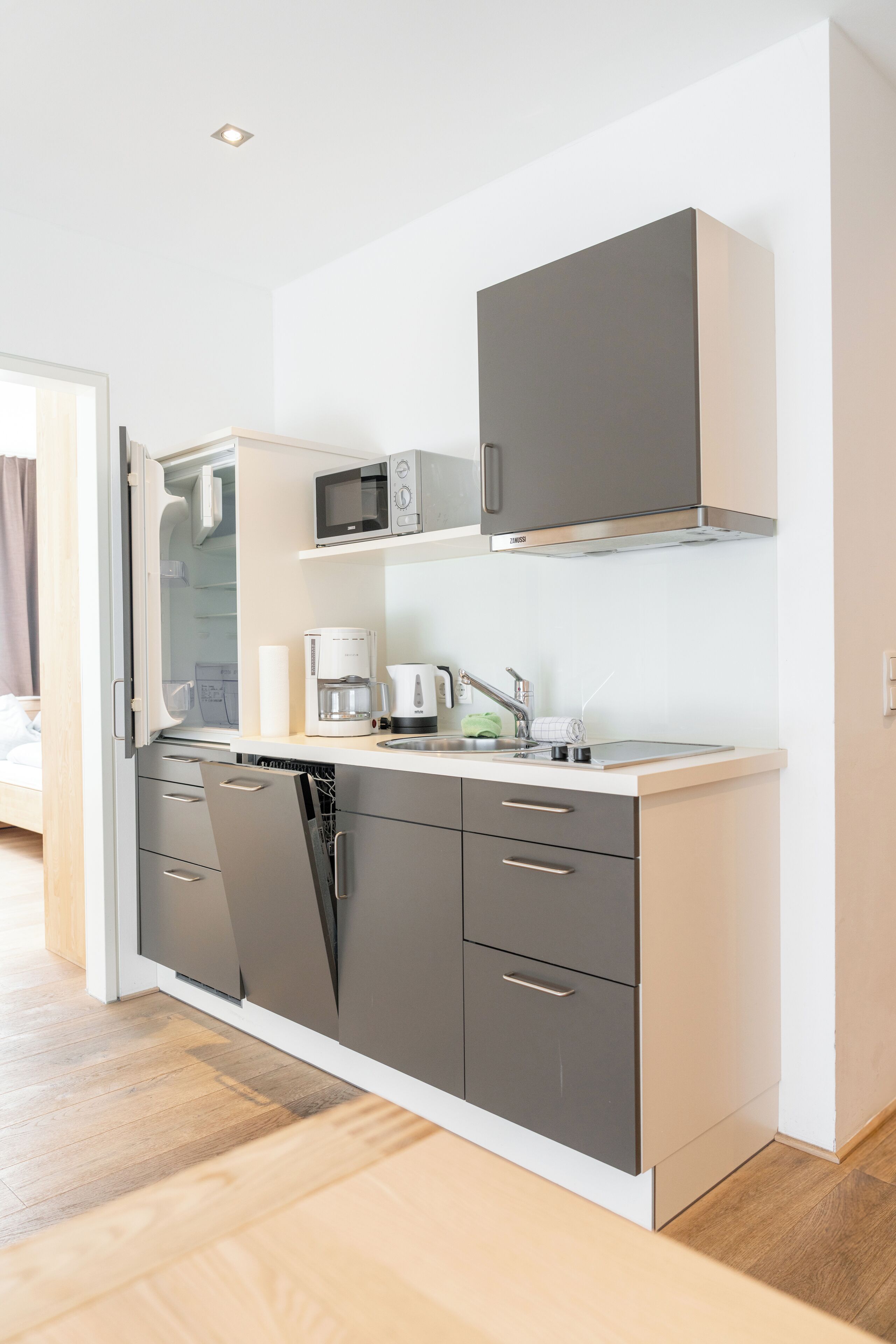 comfort apartment, 2 bedrooms, balcony, mountain view | private kitchen | cleaning supplies