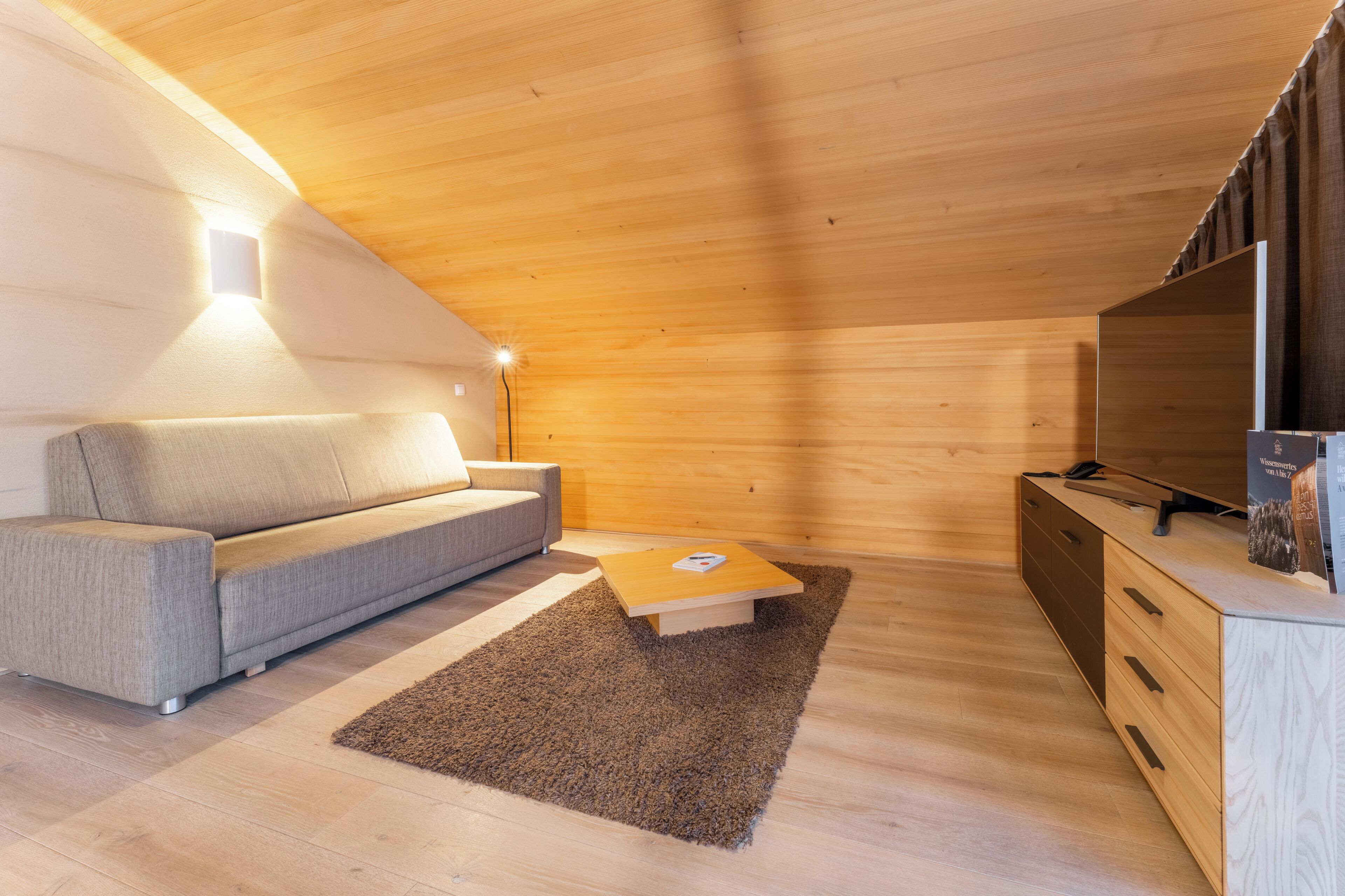 superior apartment, 2 bedrooms, terrace, mountain view | living area | smart tv, heated floors