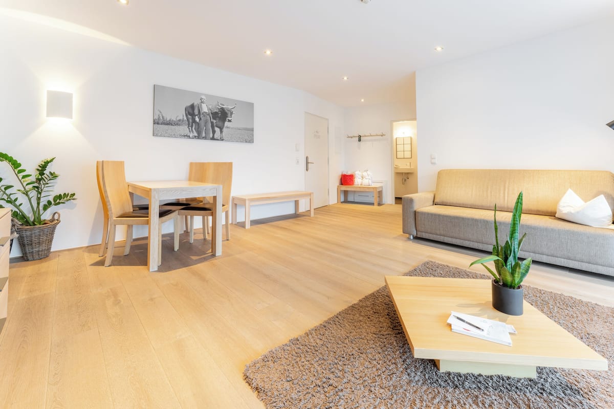 Superior Suite, 1 Bedroom, Balcony, Mountain View | Living area | Smart TV, heated floors