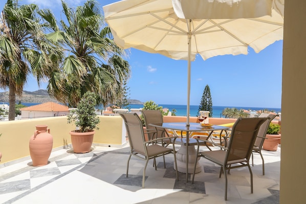 Duplex, 1 Double Bed, Lanai, Sea View | Terrace/patio - Heaven Apartments (Chania)