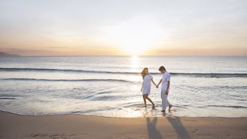 White sand, free beach shuttle