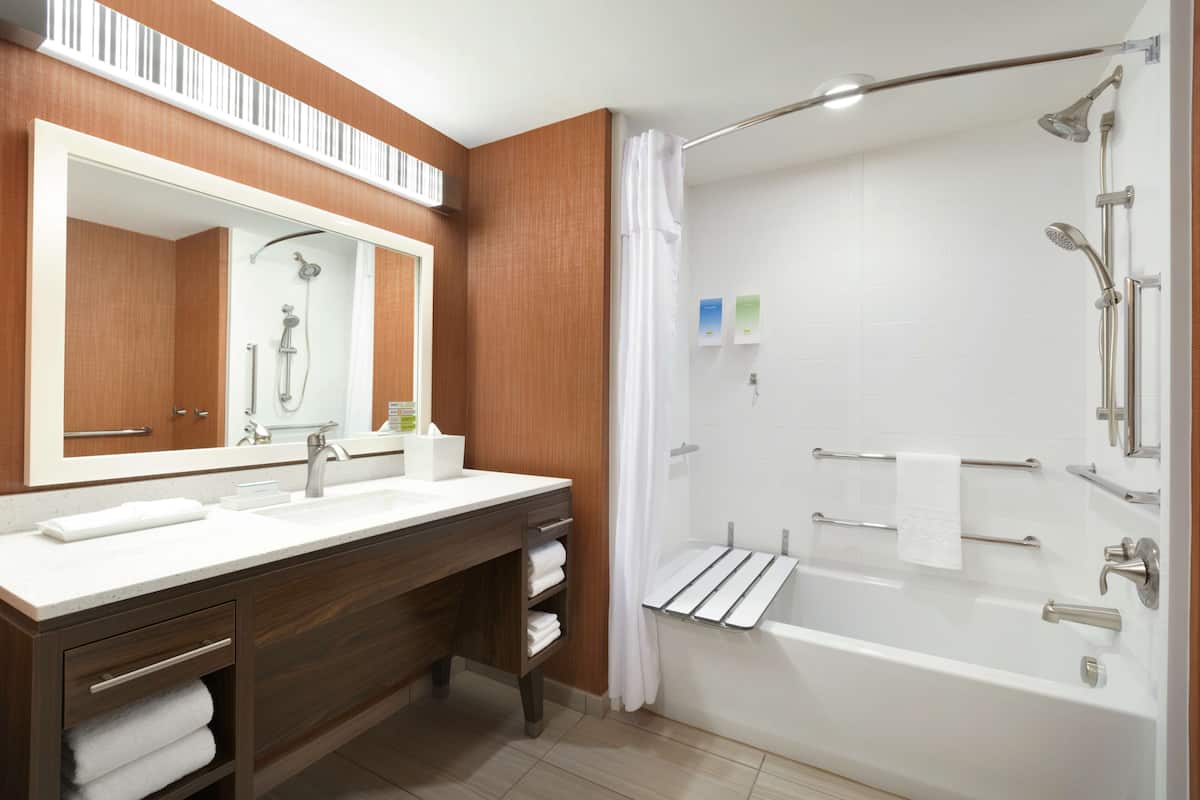 free toiletries, hair dryer, towels