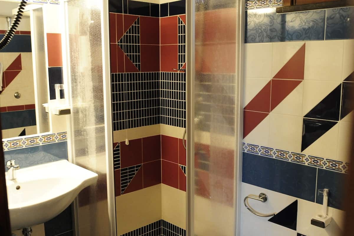 shower, free toiletries, hair dryer, bidet