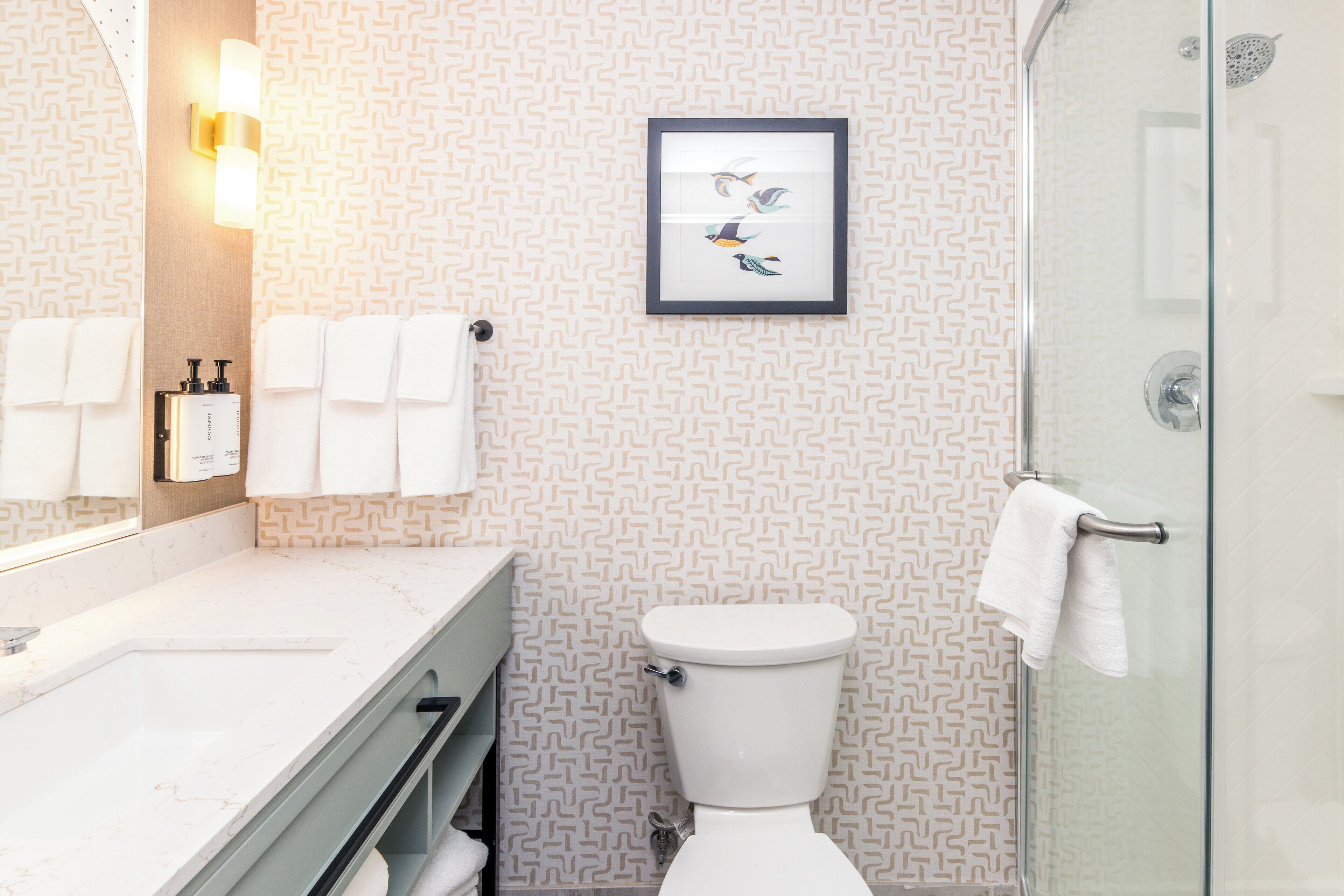 free toiletries, hair dryer, towels, soap