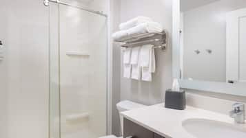 Free toiletries, hair dryer, towels