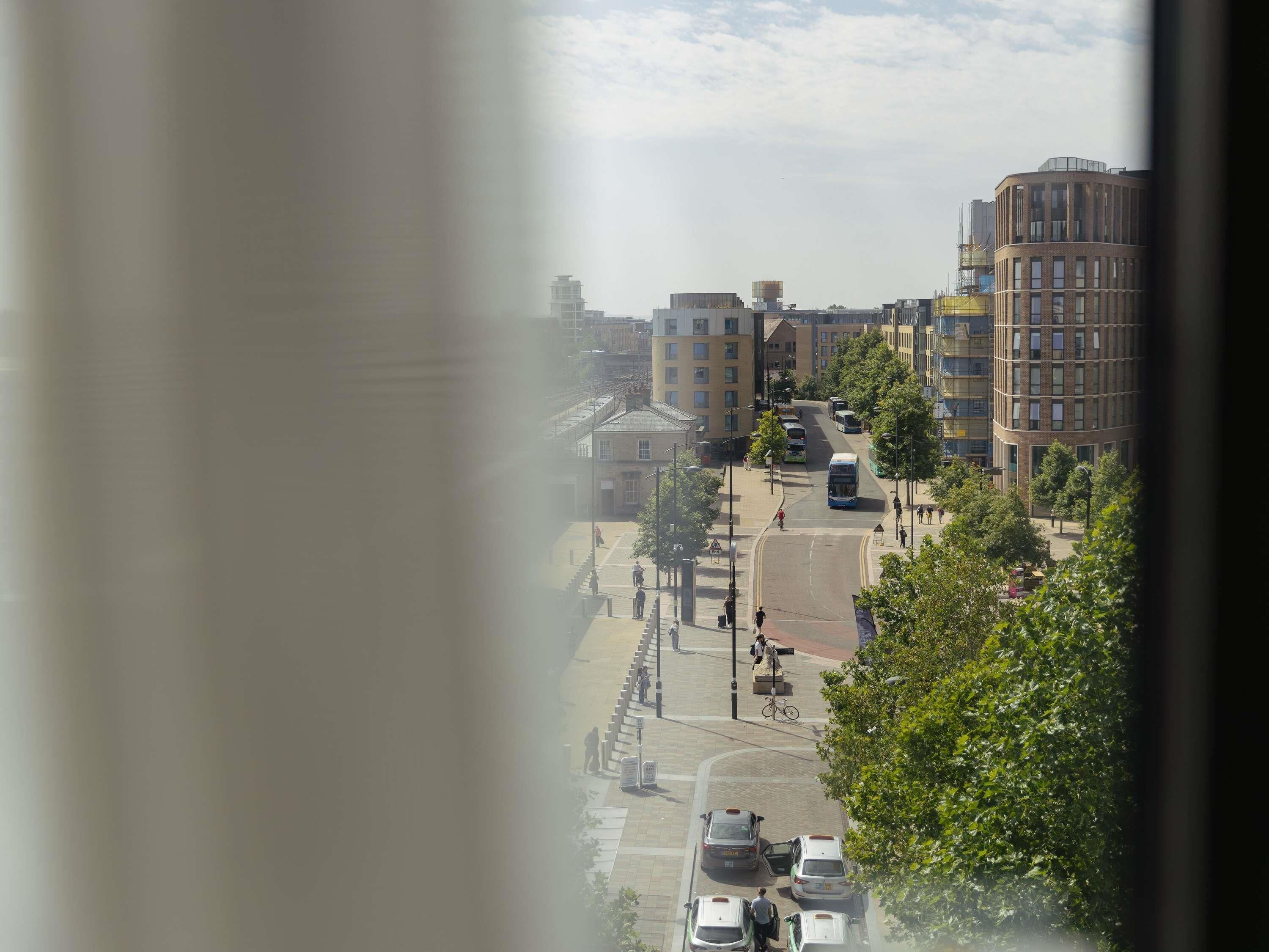 Hypo-allergenic bedding, desk, blackout drapes, soundproofing