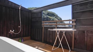 Twin Room with Open Air Bath - 201 | Bathroom | Separate tub and shower, deep soaking tub, free toiletries, hair dryer