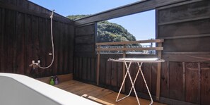 Twin Room with Open Air Bath - 201 | Bathroom | Separate tub and shower, deep soaking tub, free toiletries, hair dryer