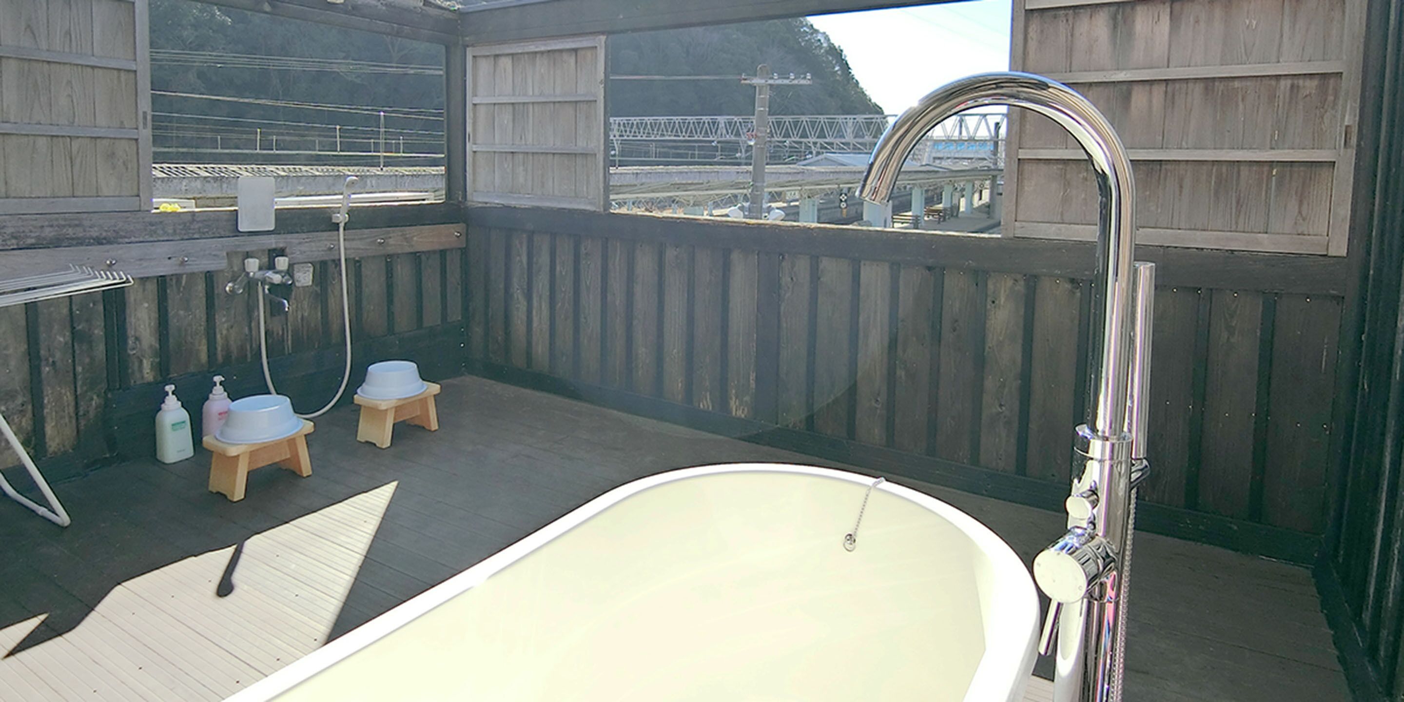 Japanese Style Quadruple Room with Open Air Bath - 203 | Bathroom | Separate tub and shower, deep soaking tub, free toiletries, hair dryer