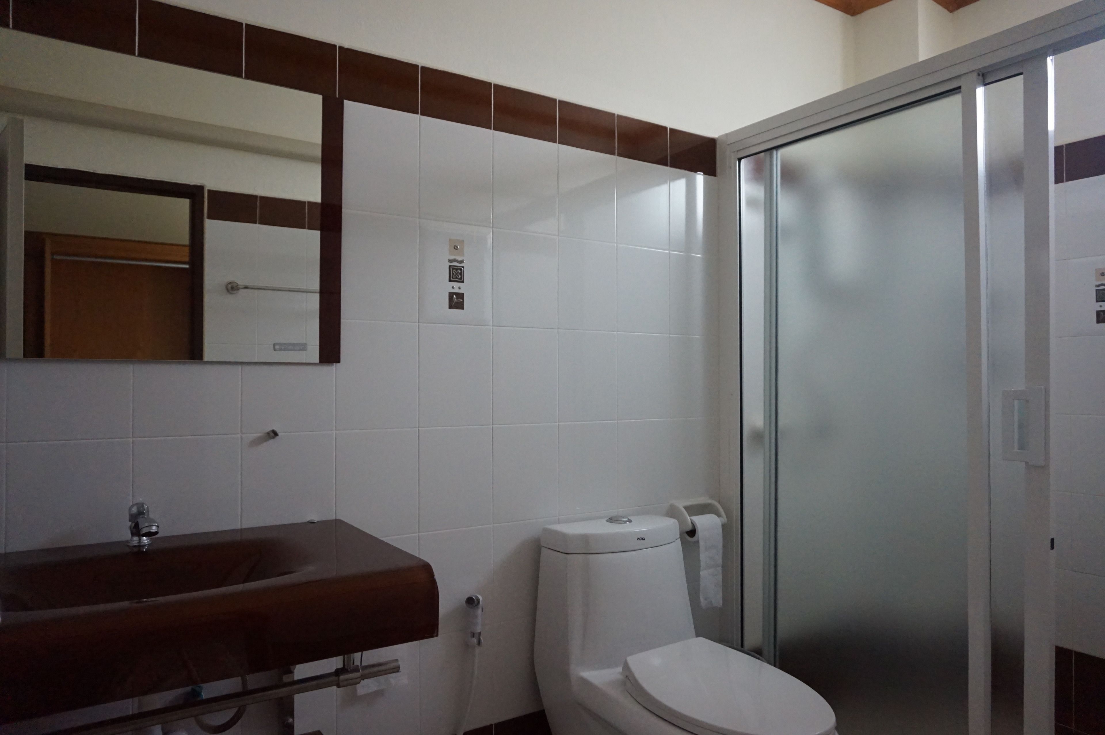 shower, free toiletries, towels