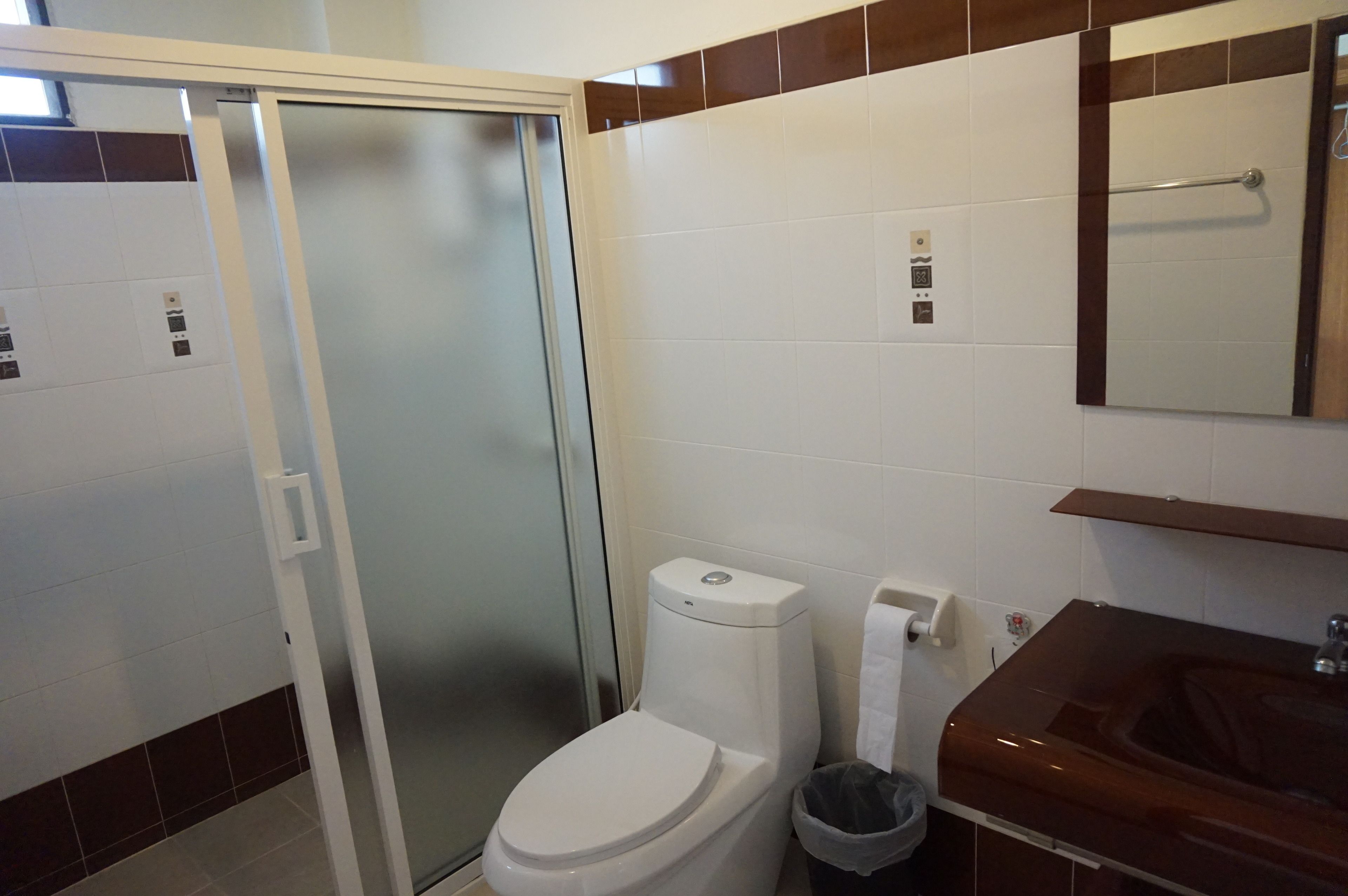 shower, free toiletries, towels