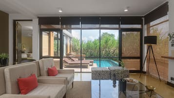 DUPLEX VILLA WITH PLUNGE POOL | Living area | Flat-screen TV