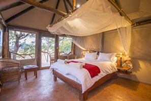 Double Room (Safari Tent) | Premium bedding, memory foam beds, individually furnished, desk - Mukambi Fig Tree Bush Camp – All Inclusive (Kafue National Park)