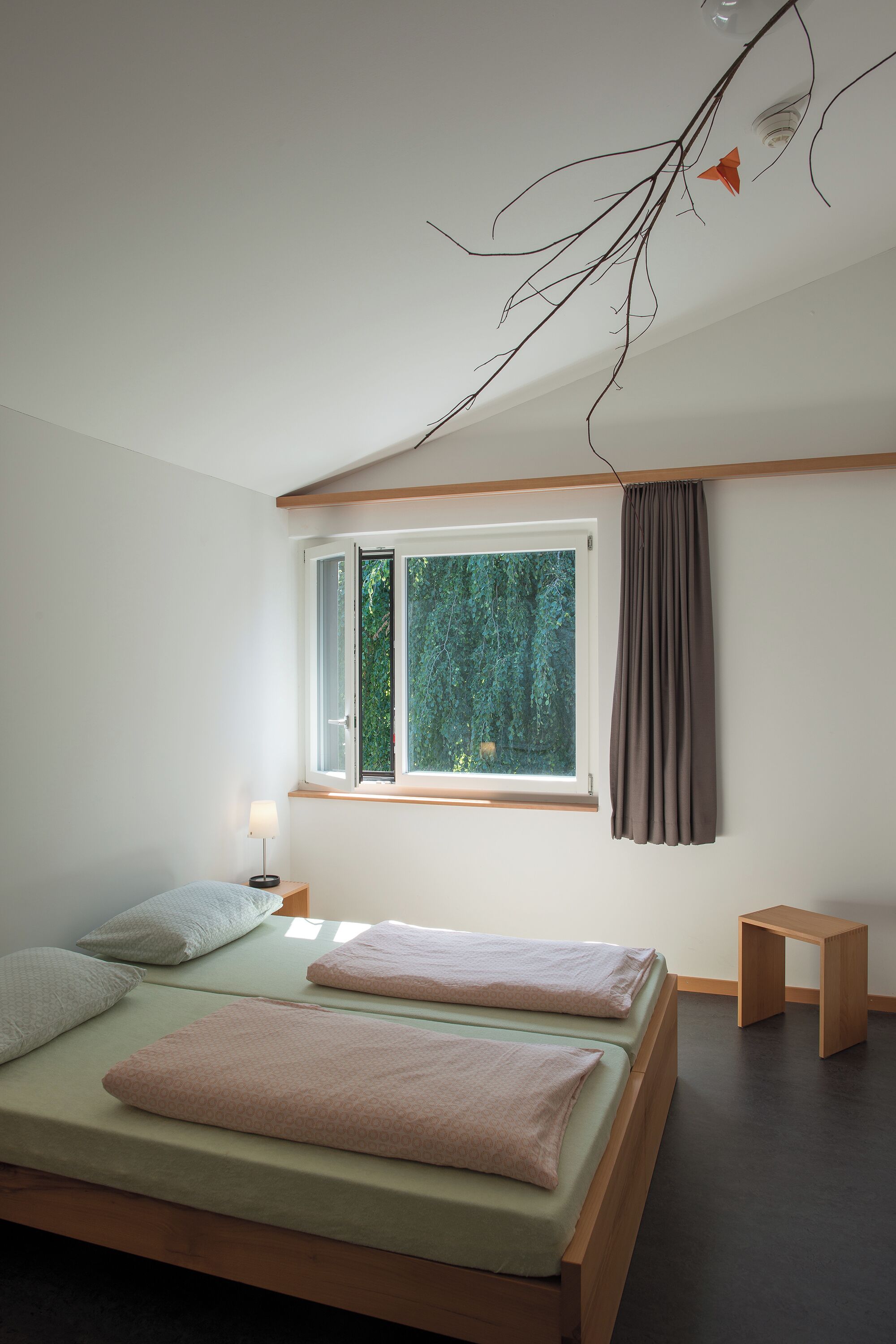 Chambre Standard avec lits jumeaux, salle de bains commune