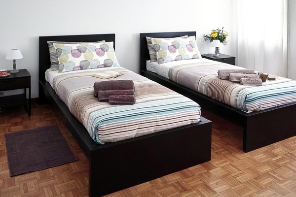 Desk, laptop workspace, free WiFi, bed sheets