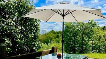 Luxury Cabin, 1 King Bed, Hot Tub | Terrace/patio