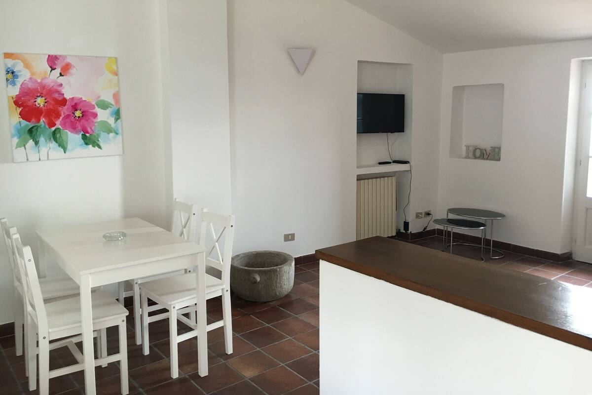 Family Apartment, 1 Double Bed with Sofa bed, Ocean View | Living room | Flat-screen TV