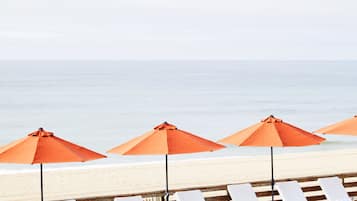 Seasonal outdoor pool, pool umbrellas, pool loungers