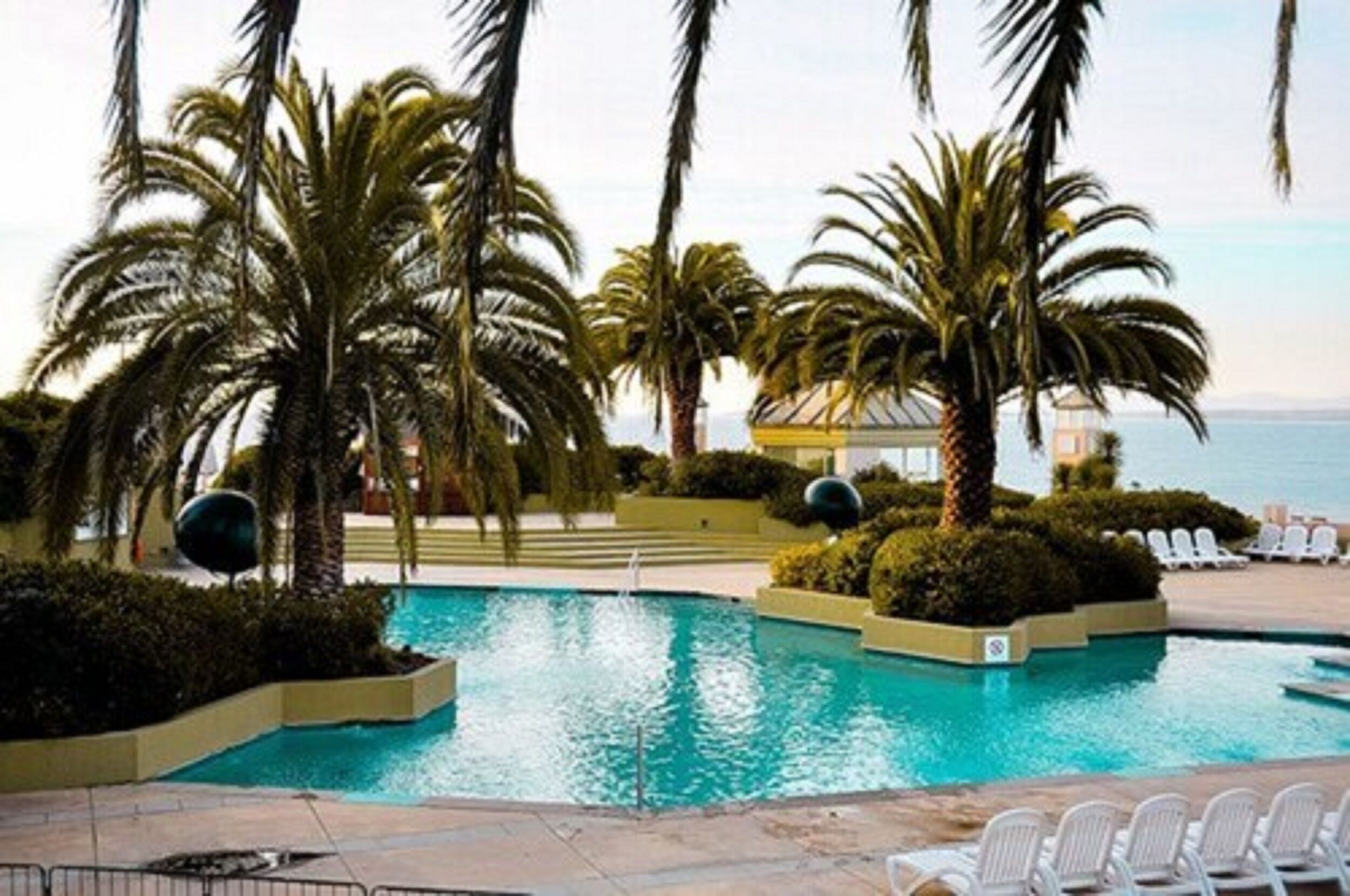 indoor pool, outdoor pool, pool loungers