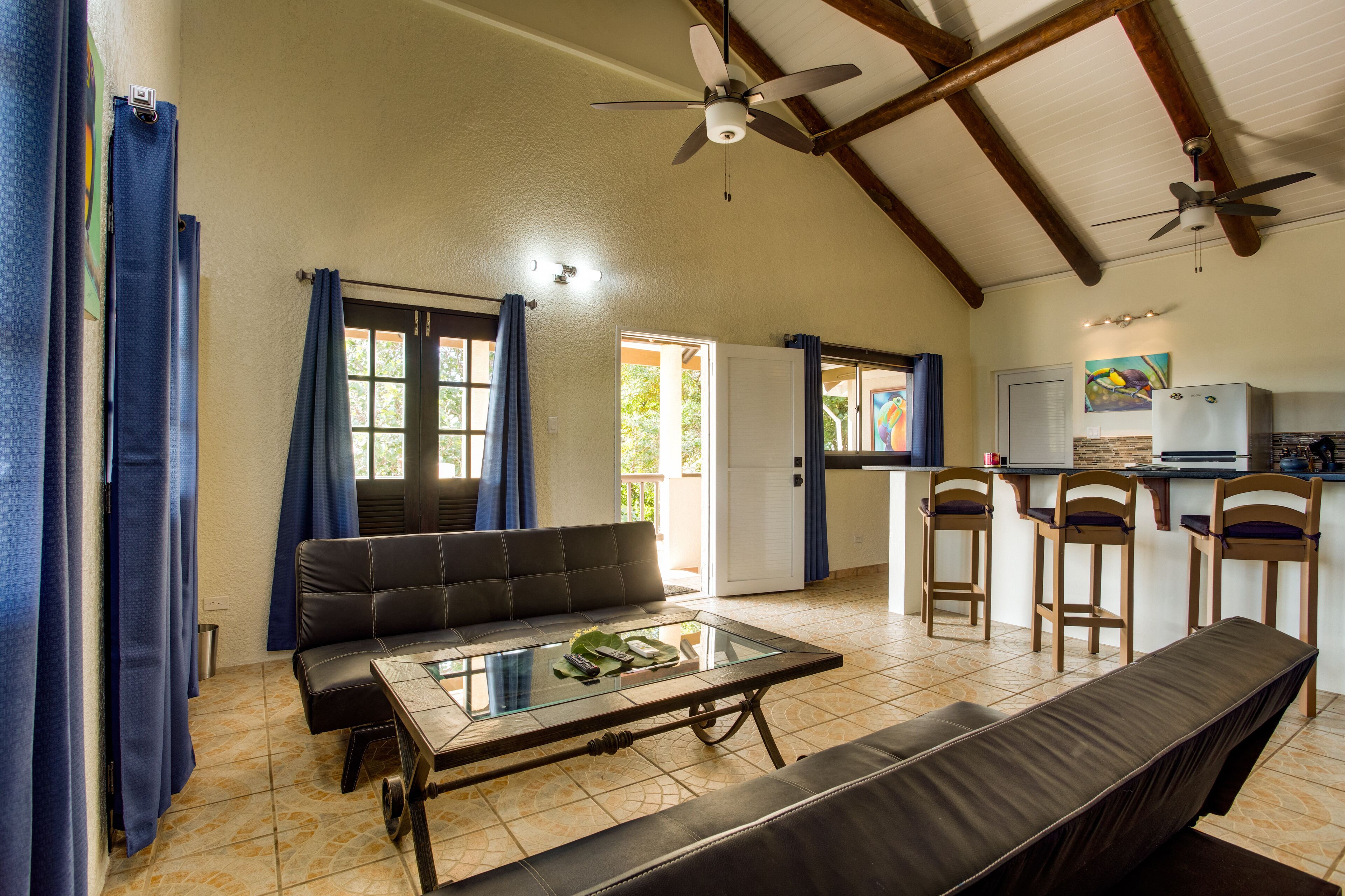 presidential suite, 1 king bed with sofa bed, kitchen, sea view | living area | 50-inch smart tv with digital channels, tv, netflix