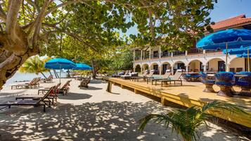 Outdoor pool, pool umbrellas
