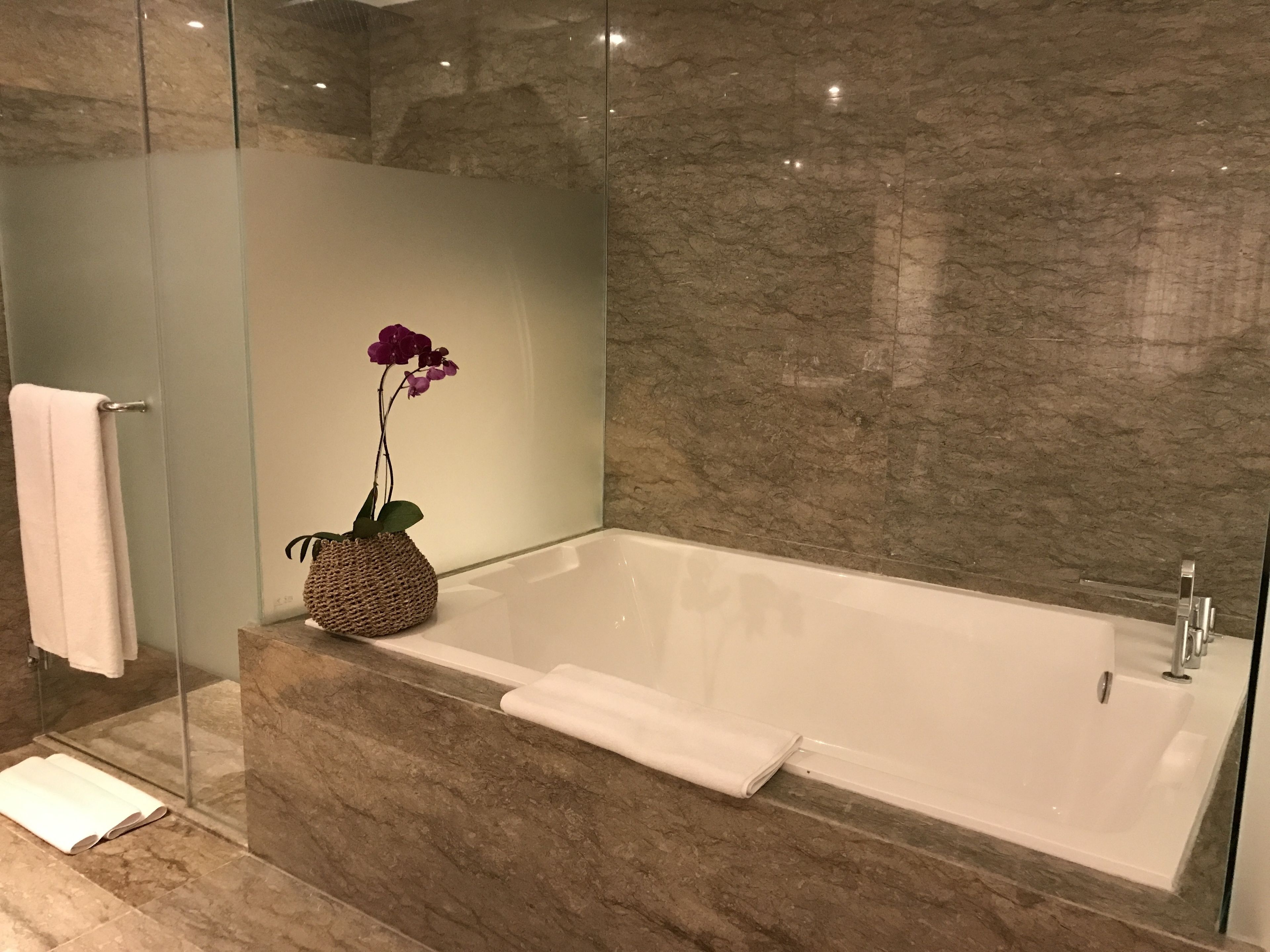 suite, 1 king bed, city view | bathroom shower