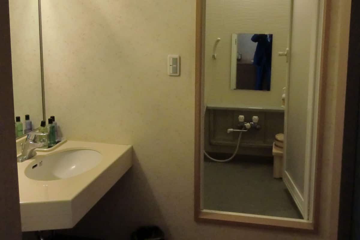 combined shower/bathtub, deep-soaking bathtub, free toiletries