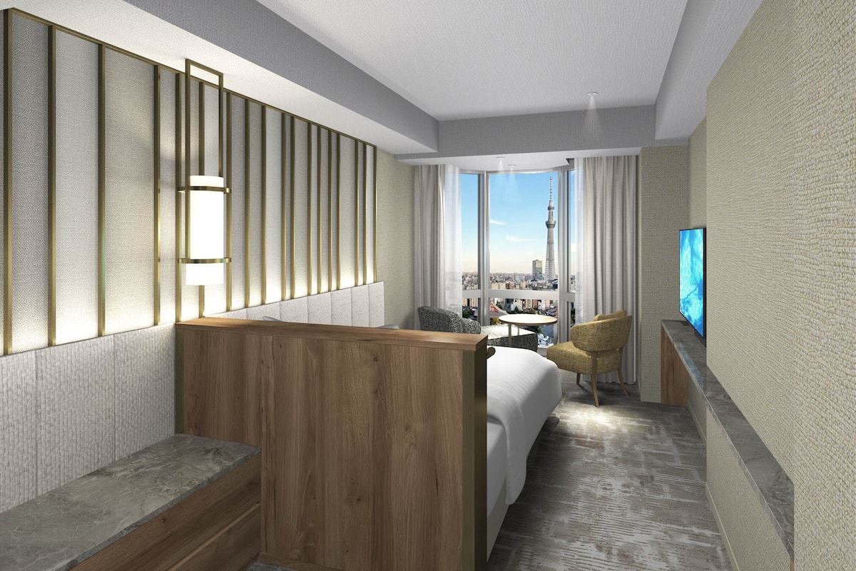 Quarto casal superior | 1 quarto, cofres nos quartos, escrivaninha, cortinas blackout