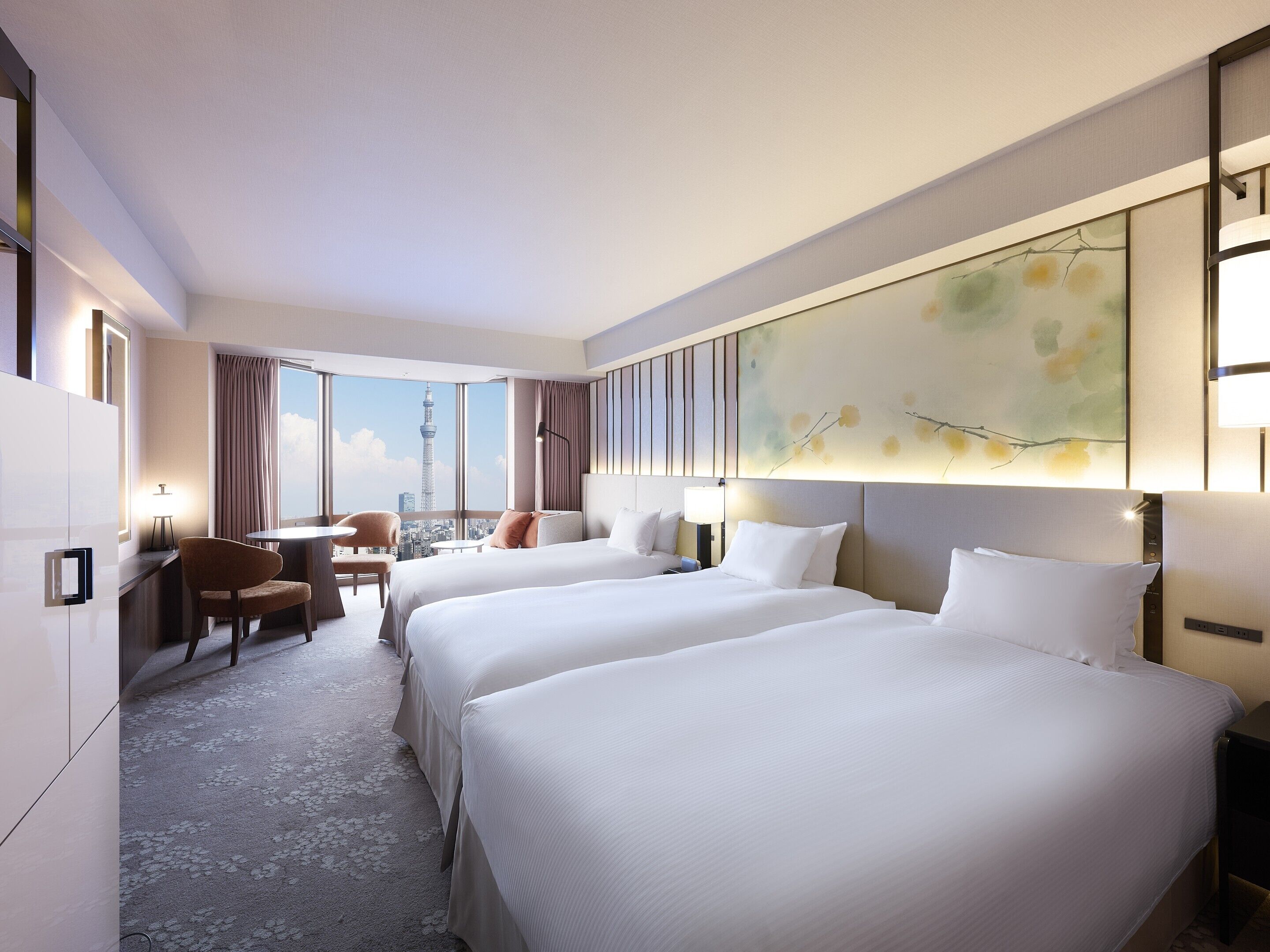 Coffres-forts dans les chambres, bureau, rideaux occultants