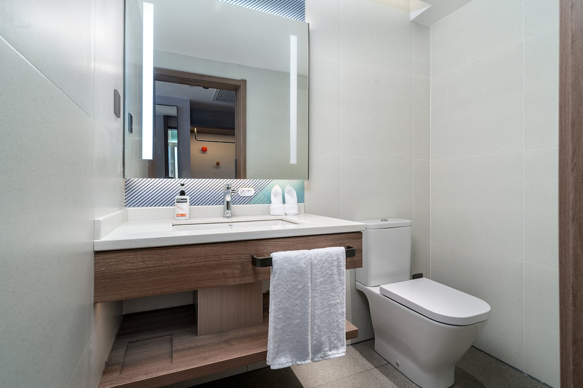 Suite, 1 kamar tidur, pemandangan kota | 1 kamar tidur, selimut bulu angsa, minibar gratis, dan brankas