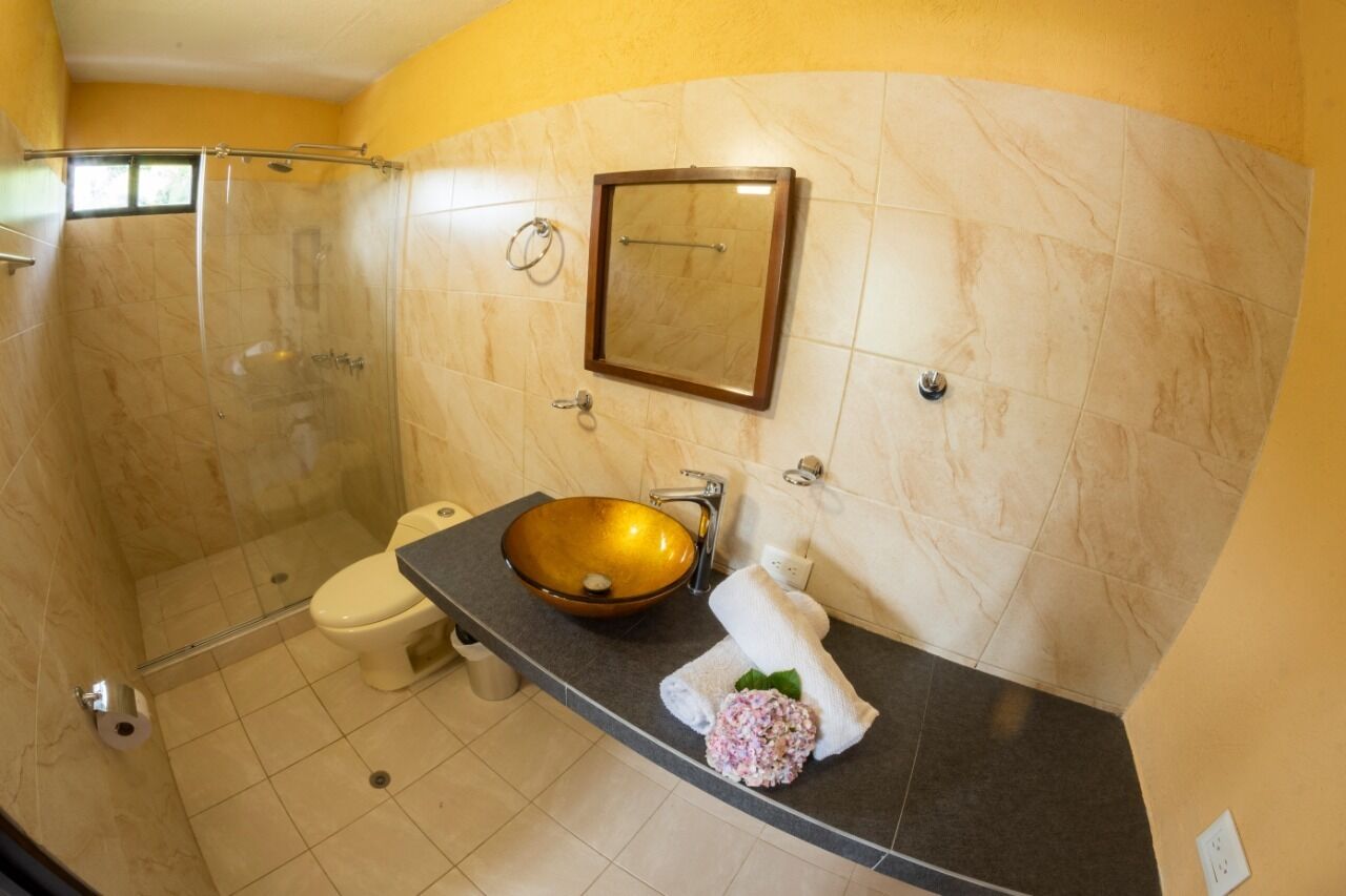 double room | bathroom | shower, free toiletries, towels, soap