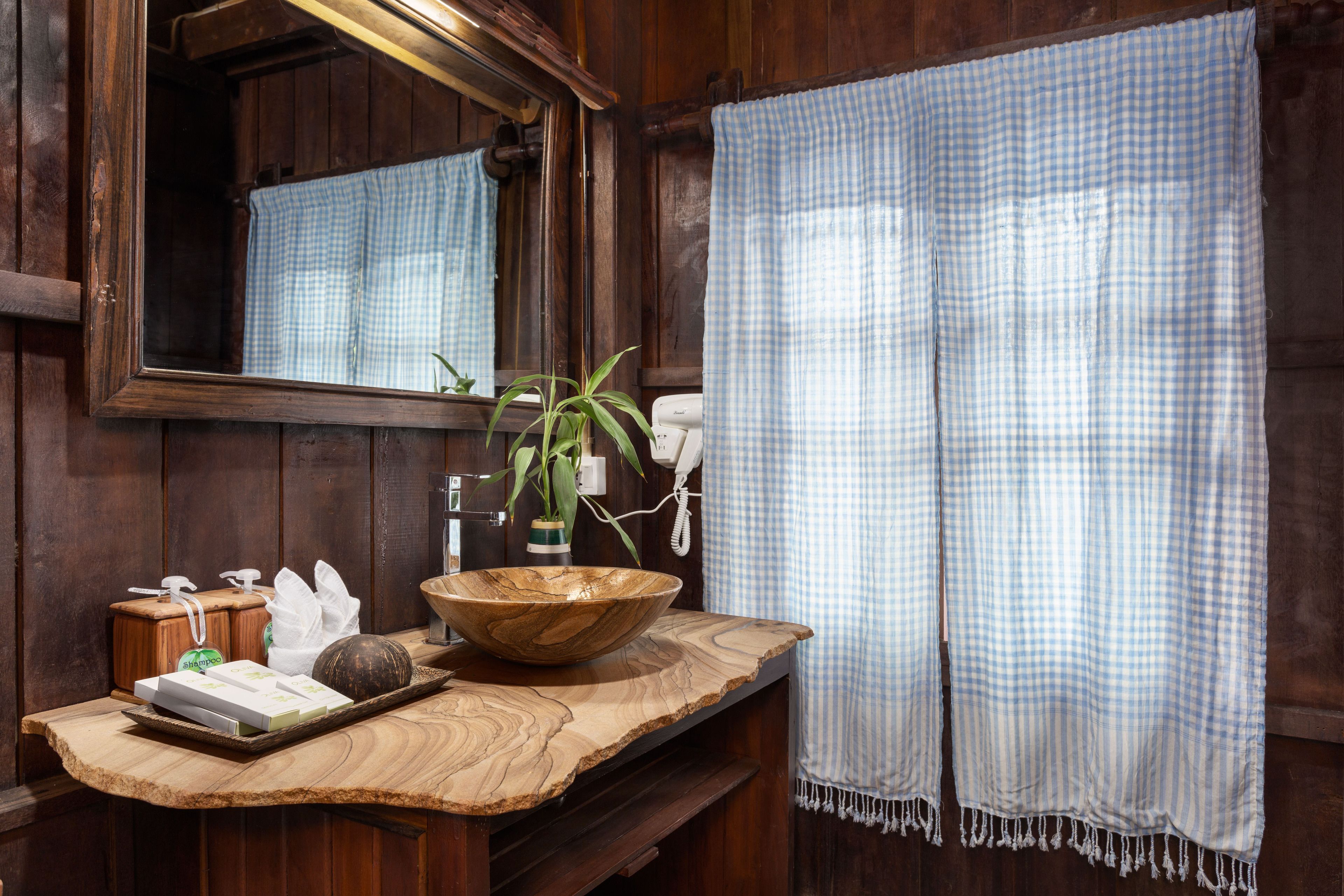 free toiletries, hair dryer, slippers, towels