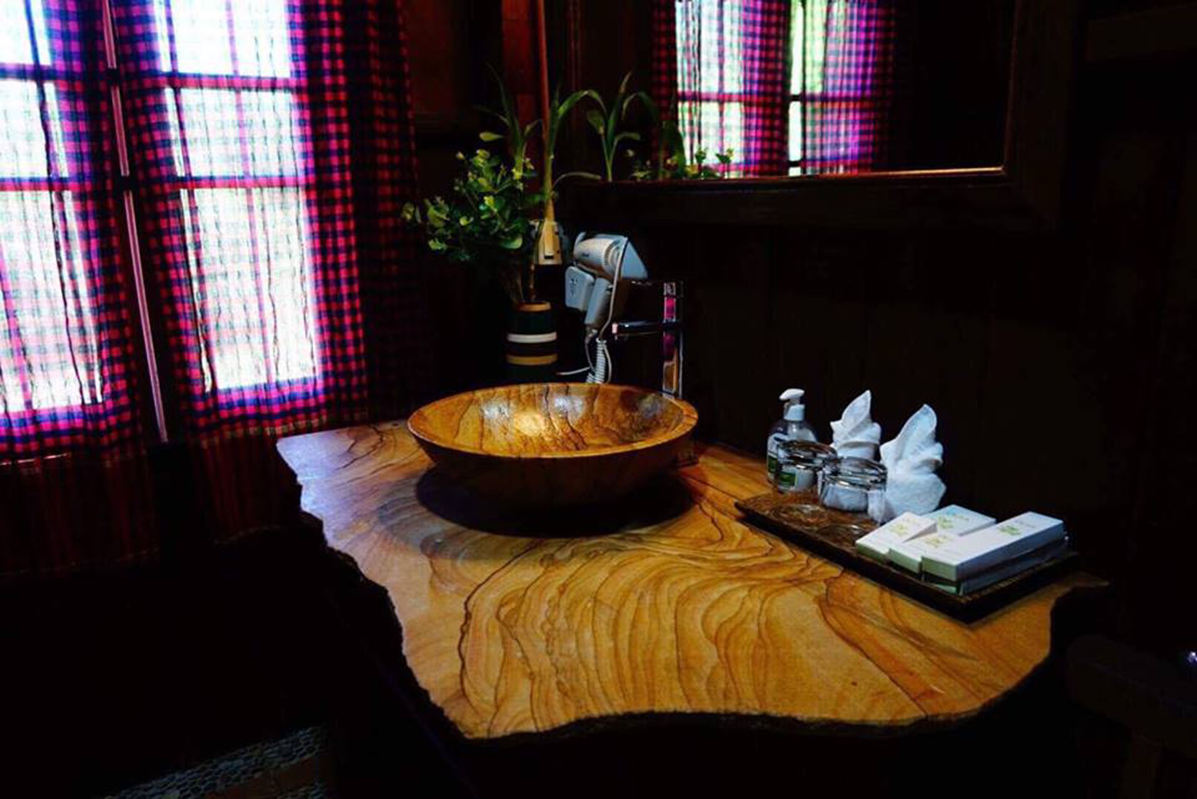 free toiletries, hair dryer, slippers, towels