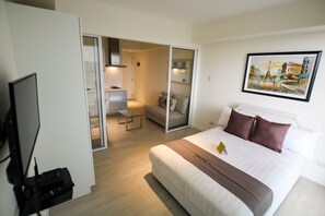 Appartement, 1 slaapkamer, uitzicht op stad | Individueel gedecoreerd, individueel gemeubileerd, een bureau