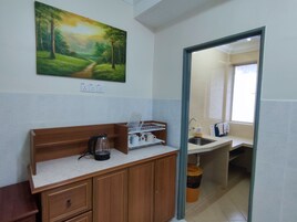 Apartment, 3 Bedrooms | Private kitchen | Fridge, microwave, coffee/tea maker